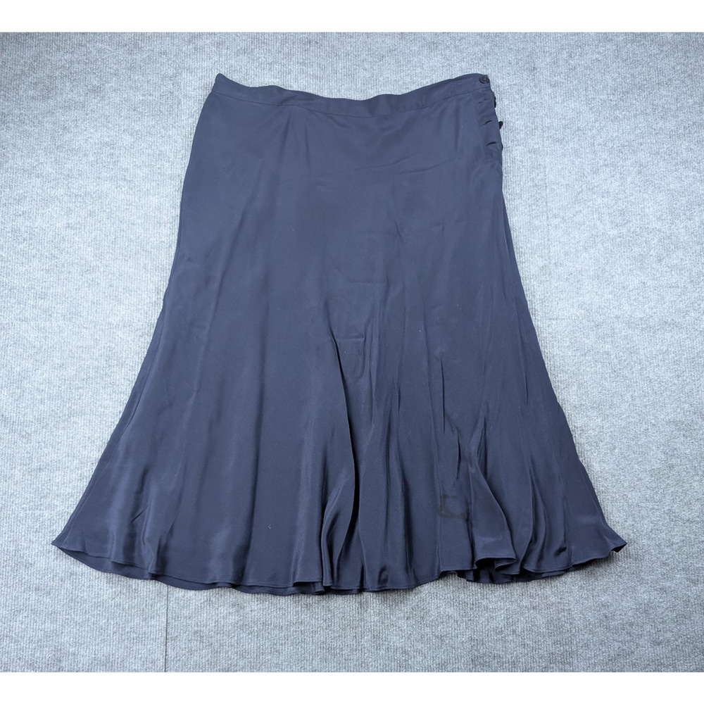 Ralph Lauren Silk Midi Skirt Womens 16 Quiet Luxury Timeless Staple Minimalist